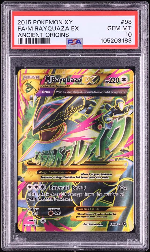 2015 Pokemon XY Ancient Origins Full Art M Rayquaza EX #98 PSA 10 GEM MINT
