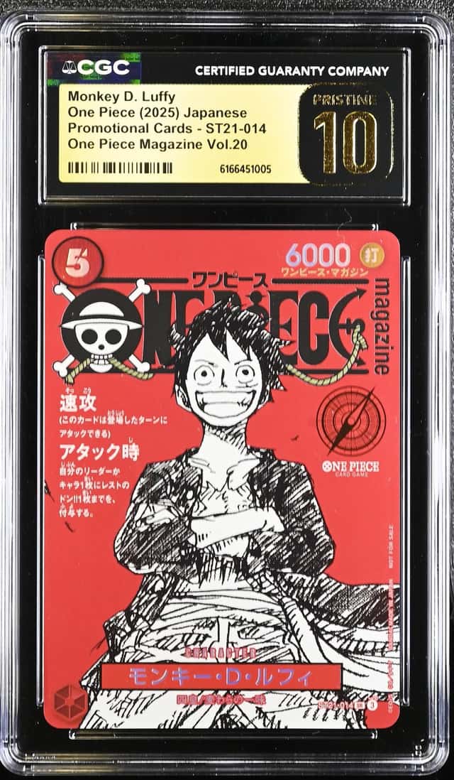 One Piece Card Game Monkey D. Luffy ST21-014 One Piece Magazine Vol.20 CGC10