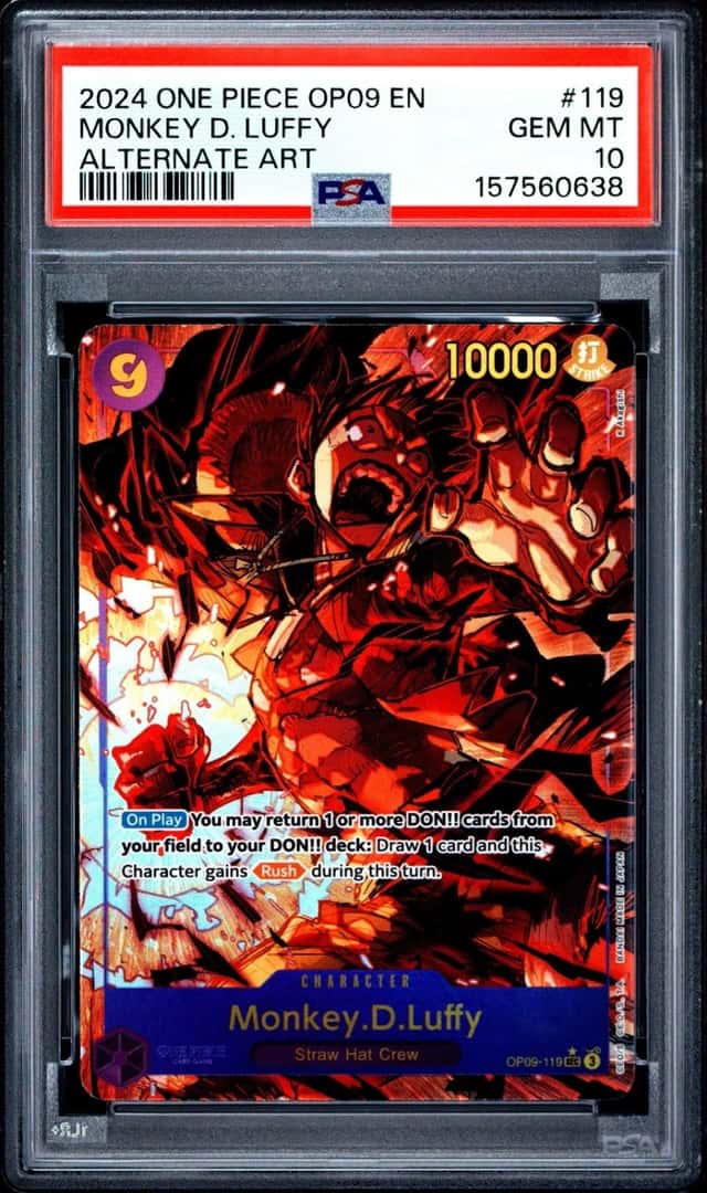 Monkey D. Luffy OP09-119 Alternate Art One Piece PSA 10