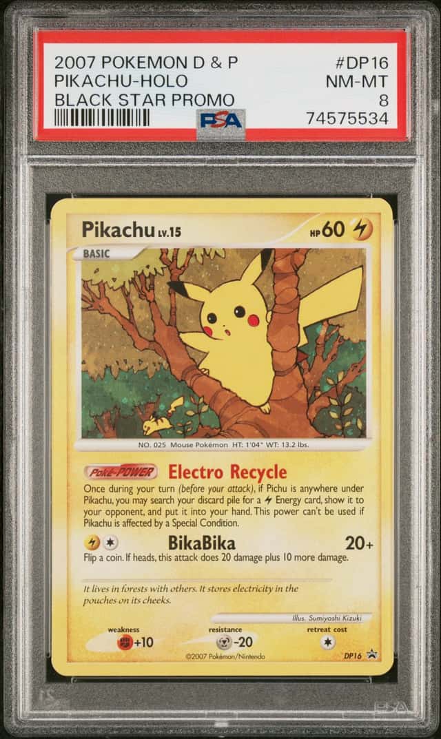 2007 Pokemon Diamond and Pearl Black Star Promo Pikachu #DP16