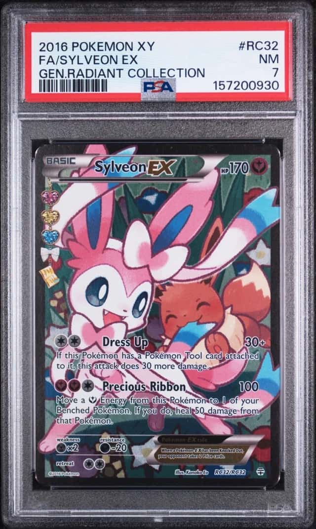 2016 POKEMON XY GENERATIONS RADIANT COLLECTION #RC32 FULL ART/SYLVEON EX PSA 7