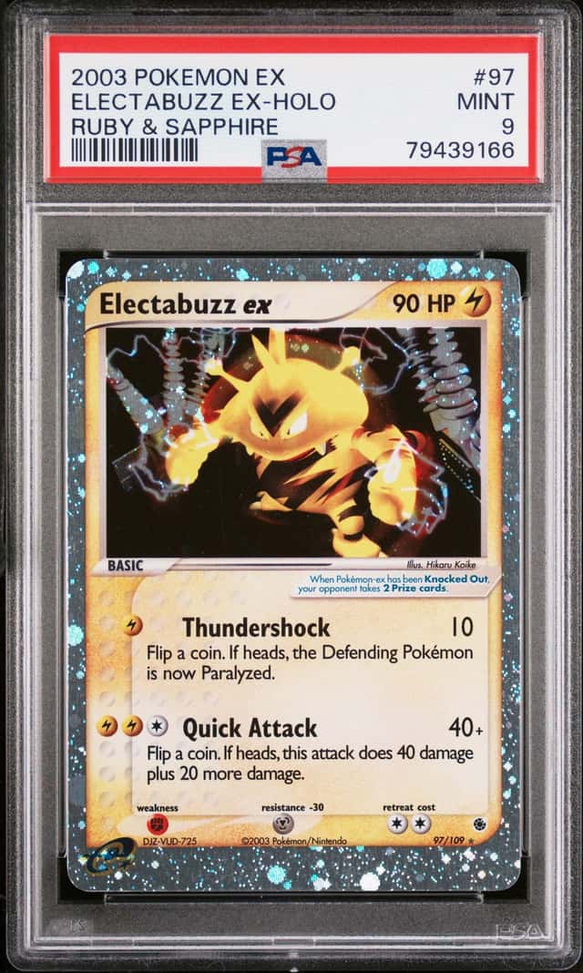 2003 POKEMON EX RUBY & SAPPHIRE #97/109 ELECTABUZZ HOLO PSA 9