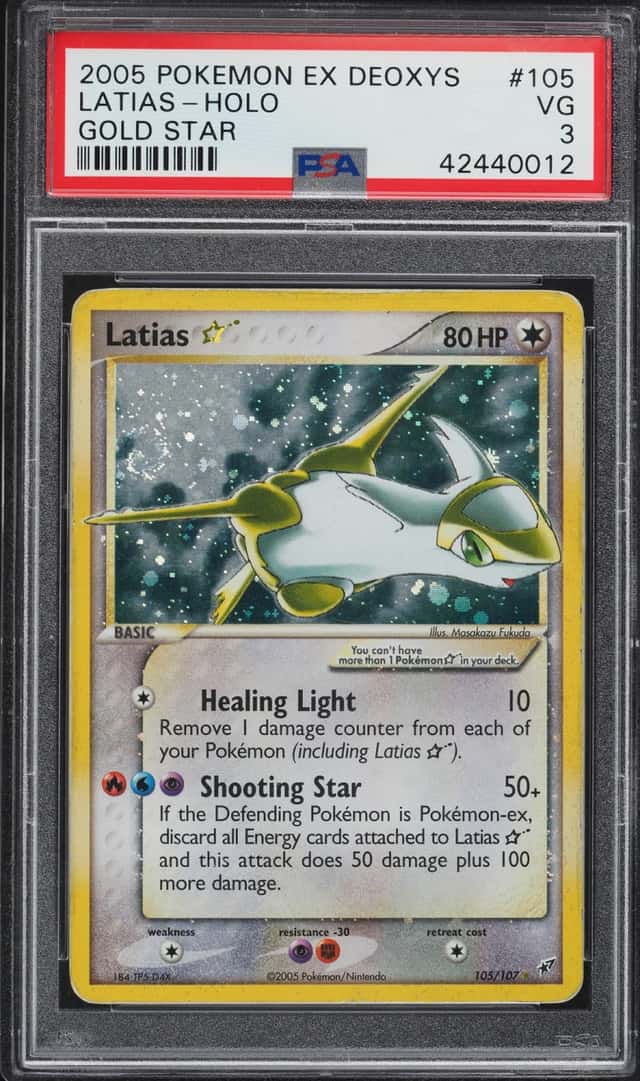 2005 Pokemon EX Deoxys Holo Latias Gold Star #105 PSA 3 VG