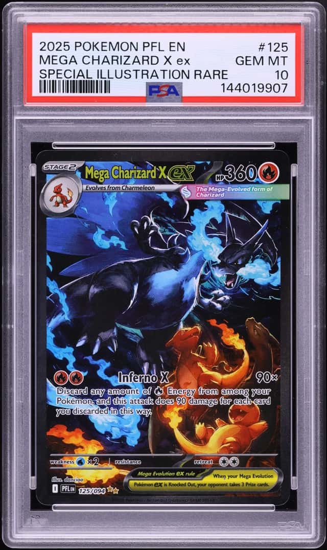 2025 Pokemon Mega Evolution Phantasmal Flames SIR Mega Charizard X ex #125 PSA 10 GEM MINT