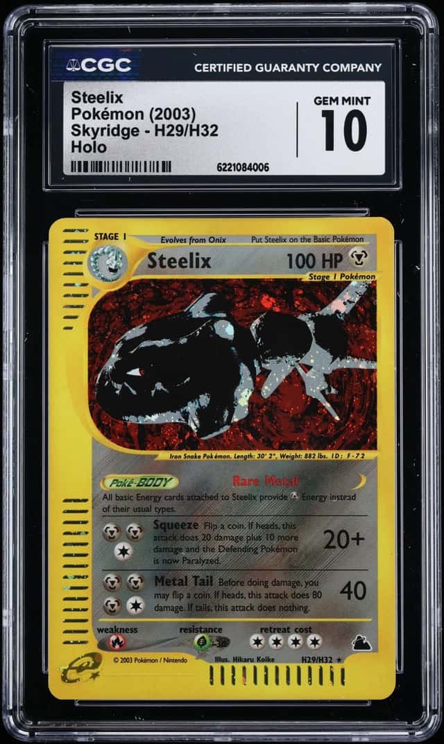 2003 Pokemon Skyridge Holo Steelix #H29 CGC 10 GEM MINT
