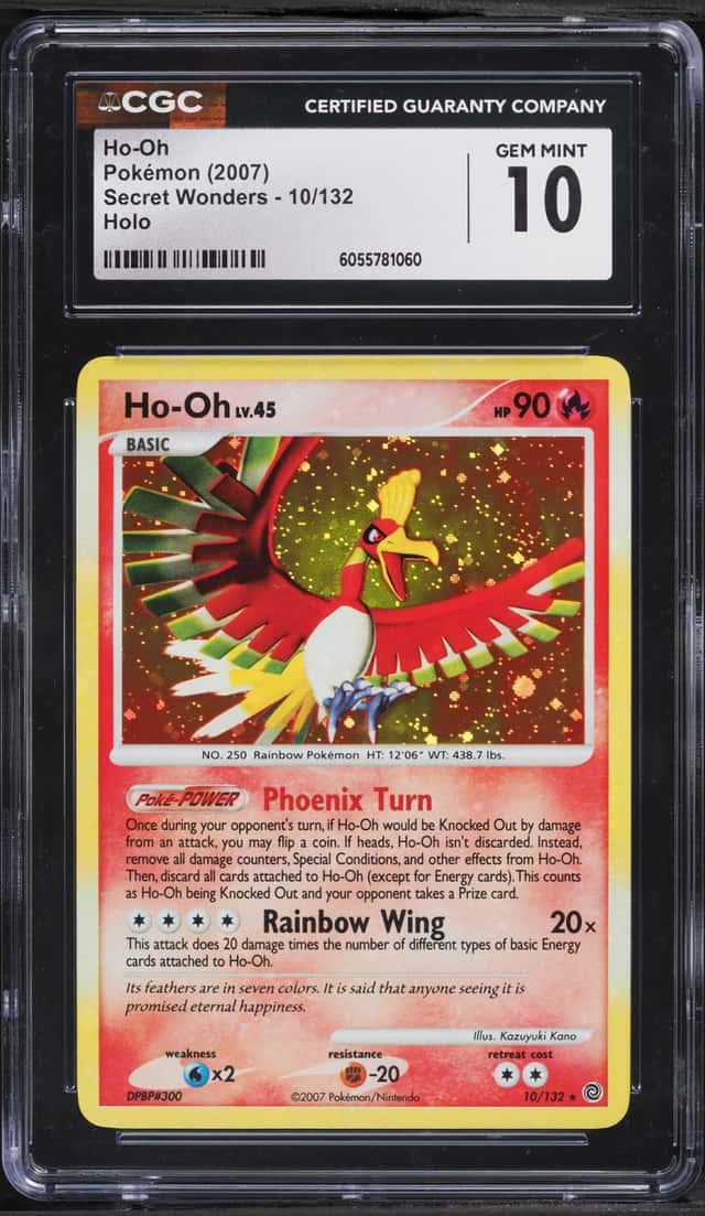 2007 Pokemon Diamond & Pearl Secret Wonders Holo Ho-Oh #10 CGC 10 GEM MINT