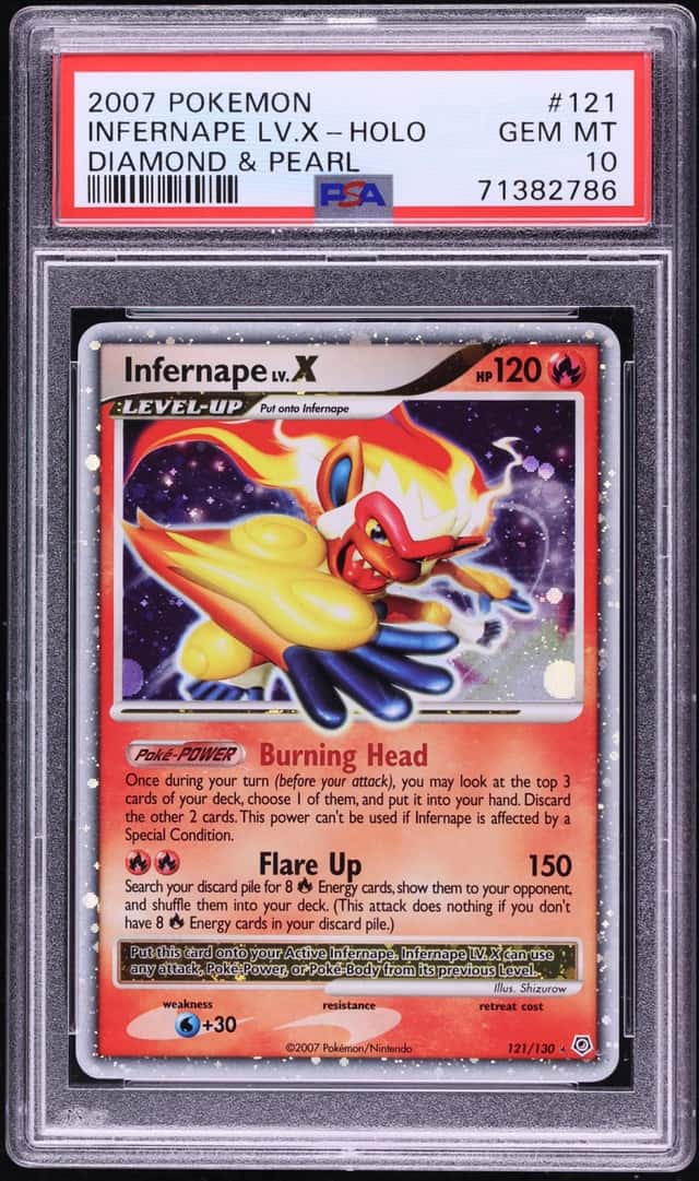 2007 Pokemon Diamond & Pearl Holo Infernape Lv.X #121 PSA 10 GEM MINT