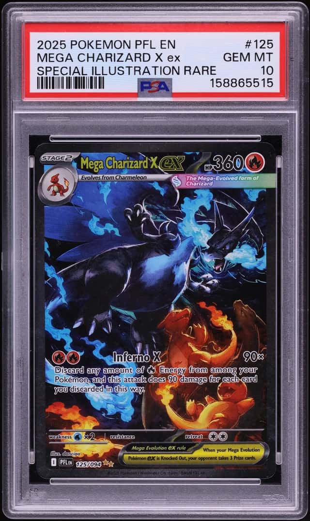2025 Pokemon Mega Evolution Phantasmal Flames SIR Mega Charizard X EX #125 PSA 10 GEM MINT