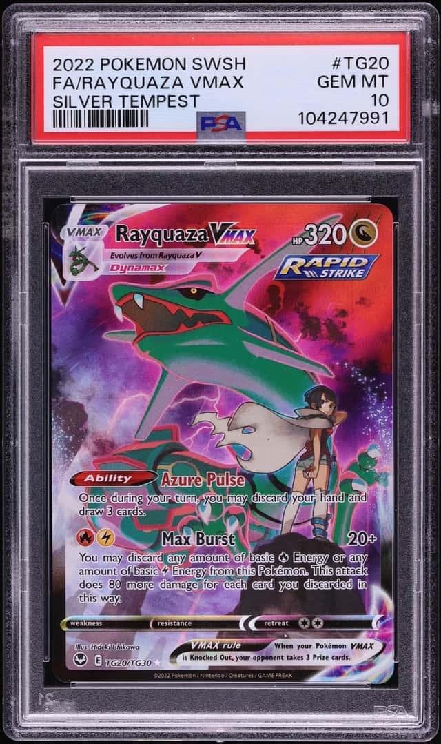 2022 Pokemon Sword & Shield Silver Tempest CHR Rayquaza VMAX #TG20 PSA 10 GEM MINT