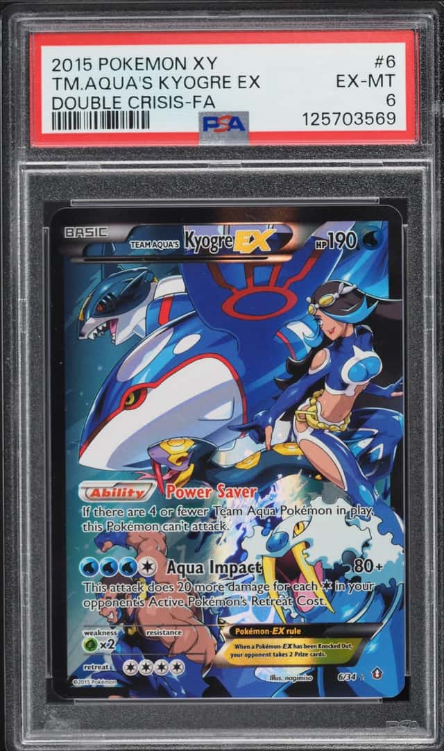 2015 Pokemon XY Double Crisis Full Art Team Aqua's Kyogre EX #6 PSA 6 EXMT