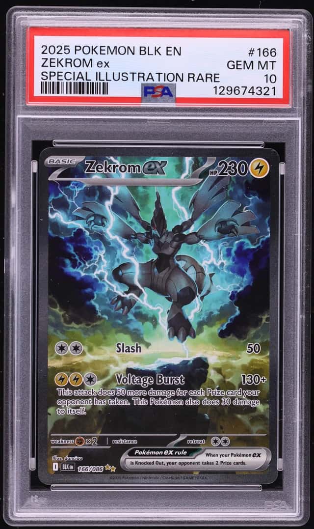 2025 Pokemon Scarlet & Violet Black Bolt SIR Zekrom Ex #166 PSA 10 GEM MINT