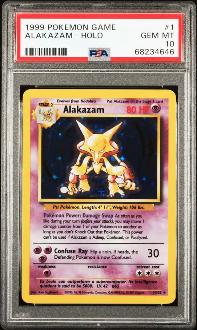 1999 Pokemon Base Set Holo Alakazam #1 PSA 10 GEM MINT