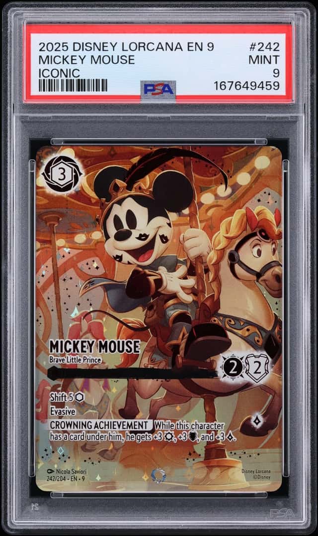 2025 Disney Lorcana Fabled Iconic Mickey Mouse Brave Little Prince #242 PSA 9 MINT