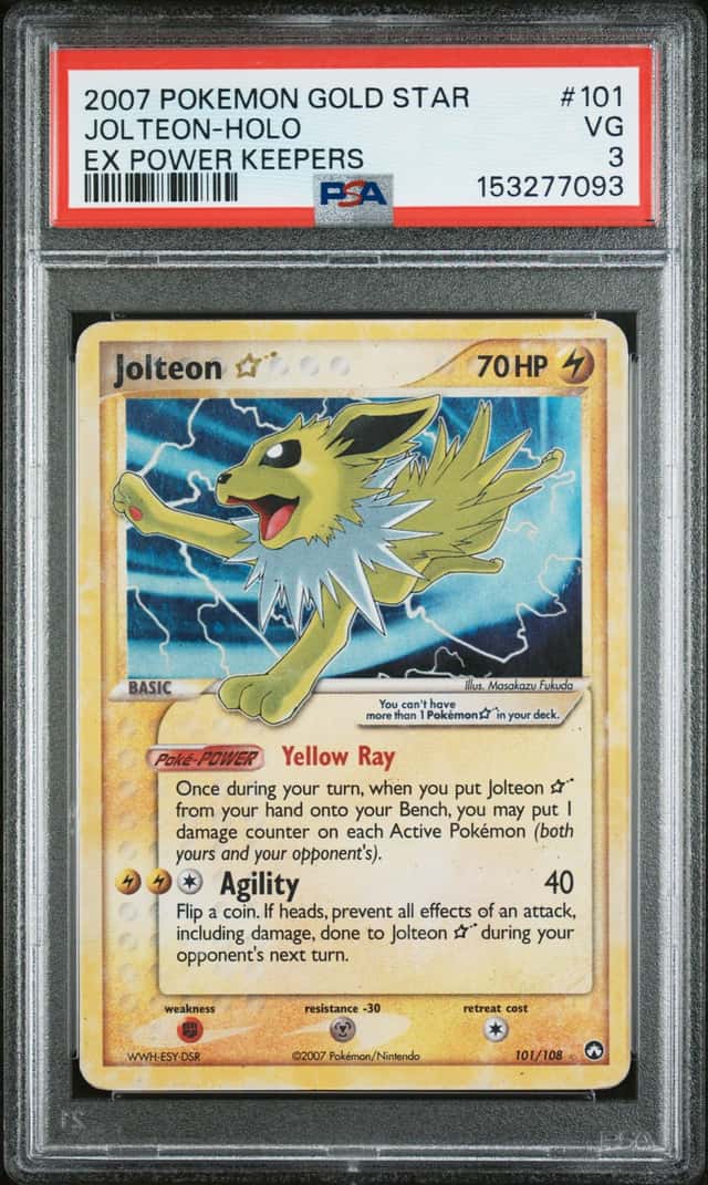2007 Pokemon Ex Power Keepers Gold Star Holo Jolteon #101
