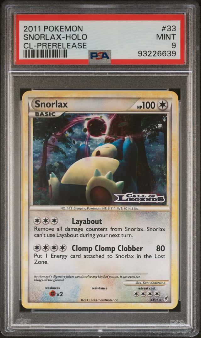 2011 Pokemon Call of Legends Prerelease Holo Snorlax #33