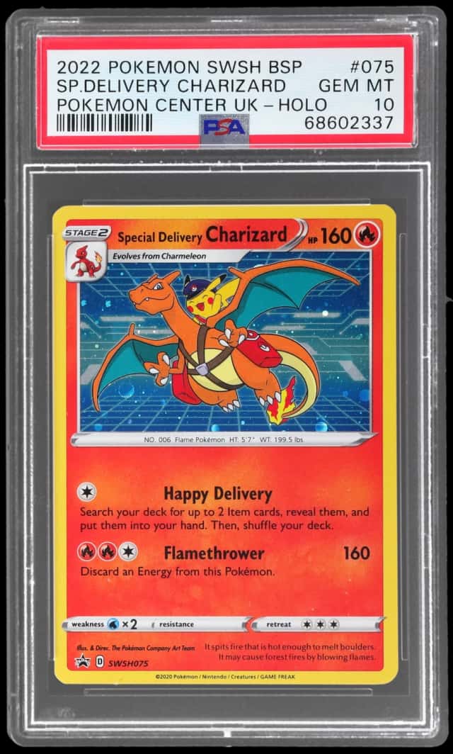 2022 Pokemon Black Star Promo Pokemon Center Uk Opening Holo Special Delivery Charizard #SWSH075