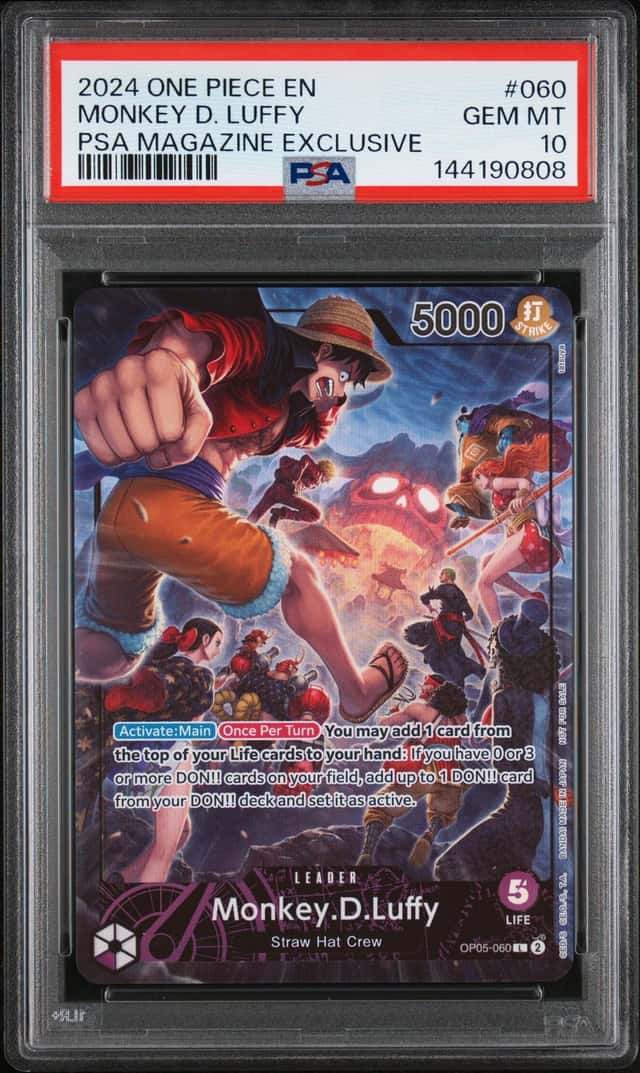 2024 One Piece Monkey D. Luffy OP05-060 PSA Magazine Exclusive #60 PSA 10 