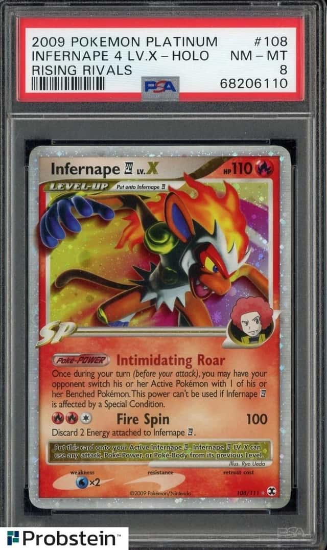2009 Pokemon Platinum Rising Rivals #108 Infernape 4 LV.X Holo PSA 8 NM-MT