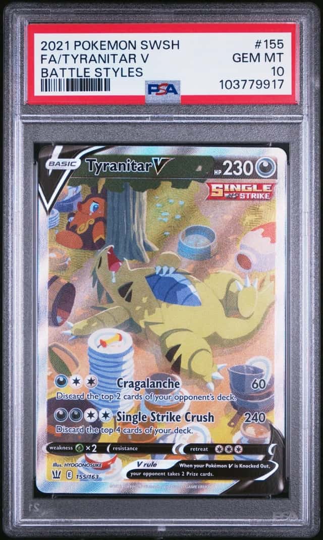 Tyranitar V 155/163 Battle Styles Pokemon PSA 10 *917