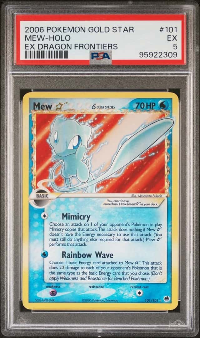 2006 POKEMON EX DRAGON FRONTIERS GOLD STAR #101 MEW-HOLO PSA 5