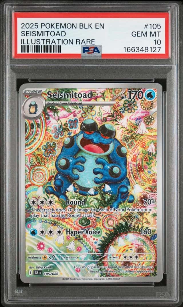 2025 POKEMON BLK EN-BLACK BOLT ILLUSTRATION RARE #105 SEISMITOAD PSA 10