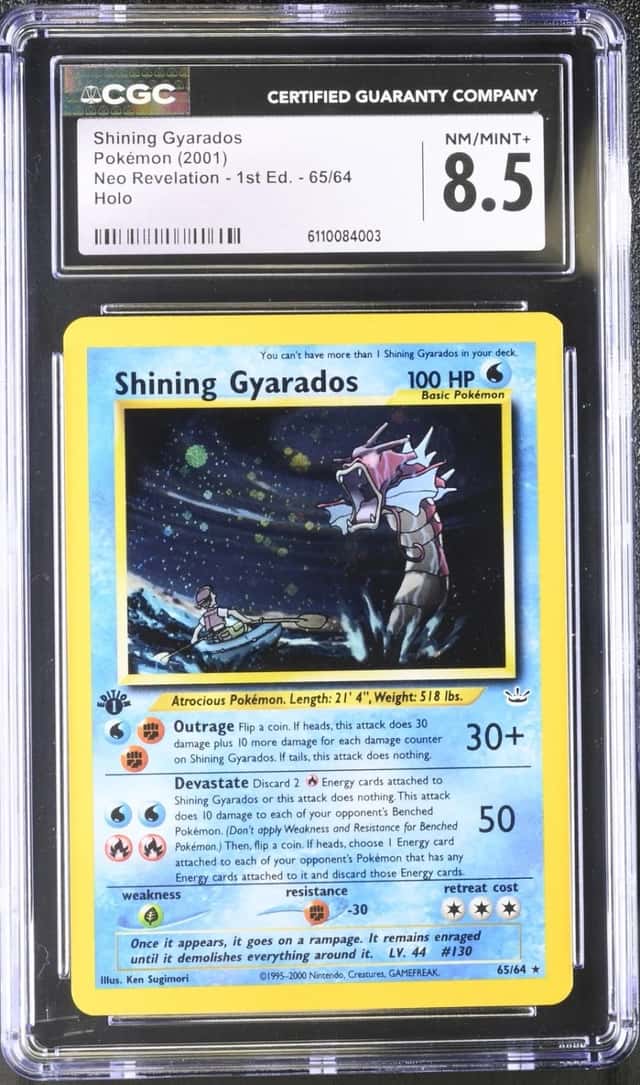 Pokemon Shining Gyarados Neo Revelation 1st Edition 65/64 Double Holo CGC 8.5