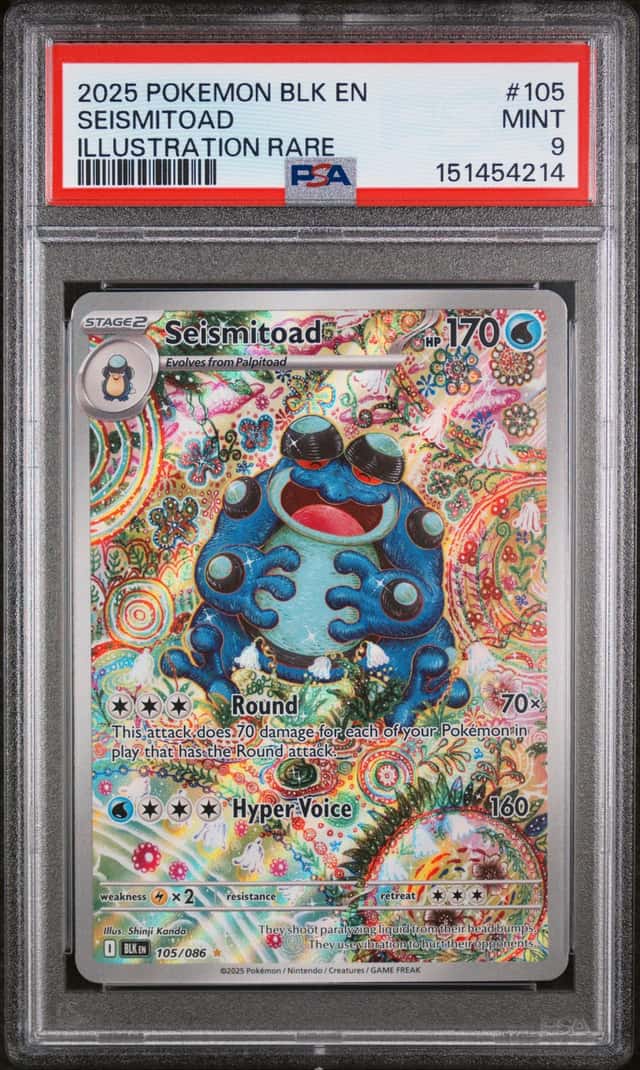 Pokemon TCG Seismitoad 105/086 Illustration Rare Holo Sv: Black Bolt + Bonus!