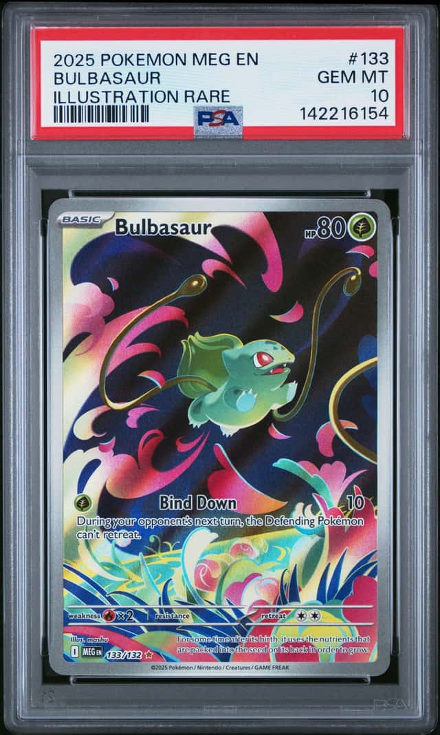 The Pokémon Company 2025 Bulbasaur 133/132 Illustration Rare Holo PSA 10 Bonus!
