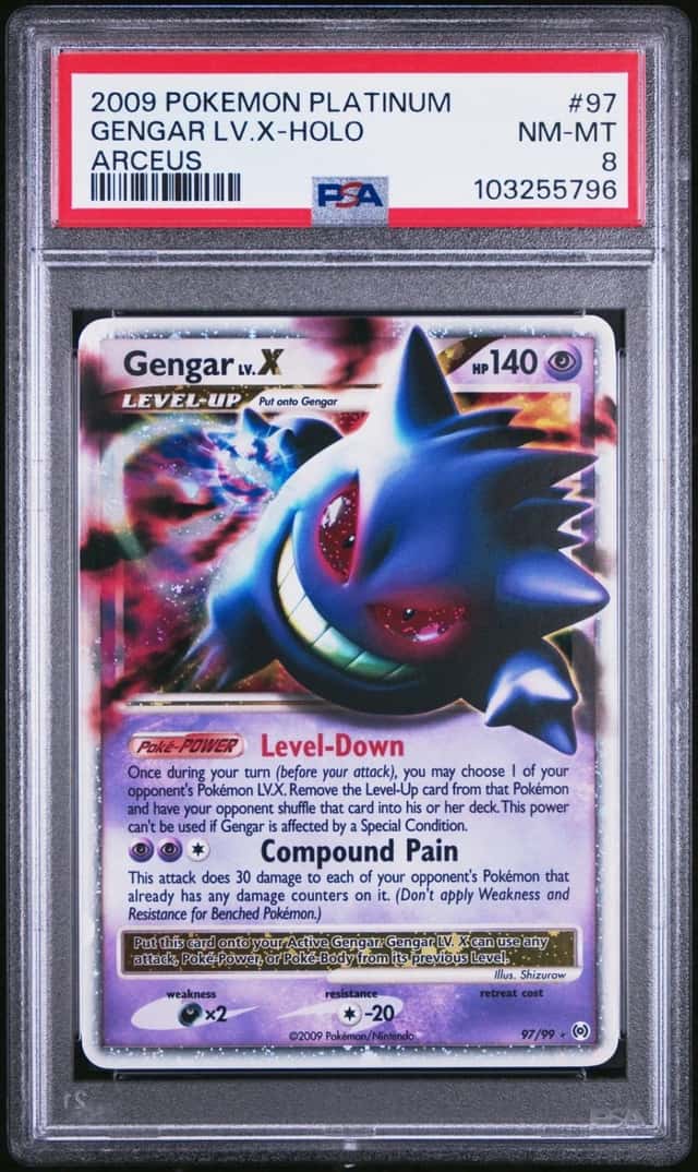 Pokemon Gengar LV.X Holo Platinum Arceus 97 PSA 8