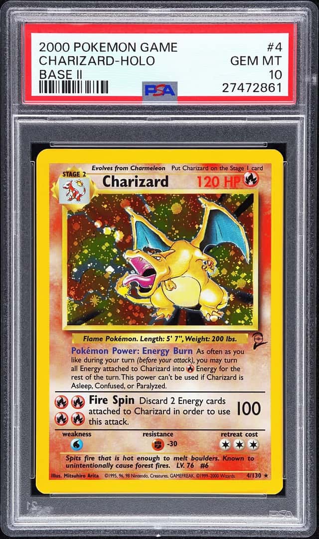 Pokemon Charizard Base Set 2 Holo Rare 4 PSA 10 Gem Mint