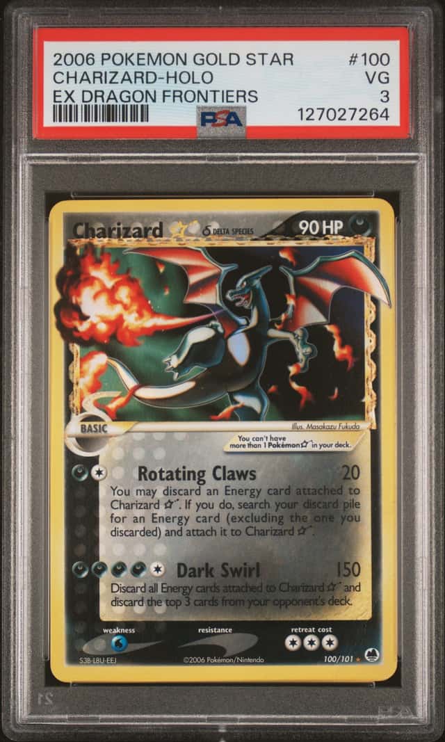 Pokemon Charizard Gold Star Holo Dragon Frontiers 100/101 PSA 3