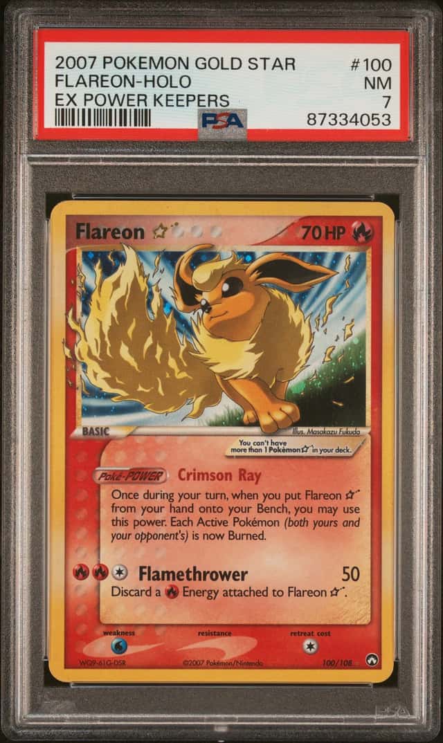 Pokemon Flareon Gold Star Holo Power Keepers 100/108 PSA 7