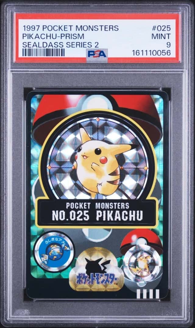 PSA 9 2026 CERT PIKACHU-PRISM 1997 POCKET MONSTERS SEALDASS SERIES 2 #025