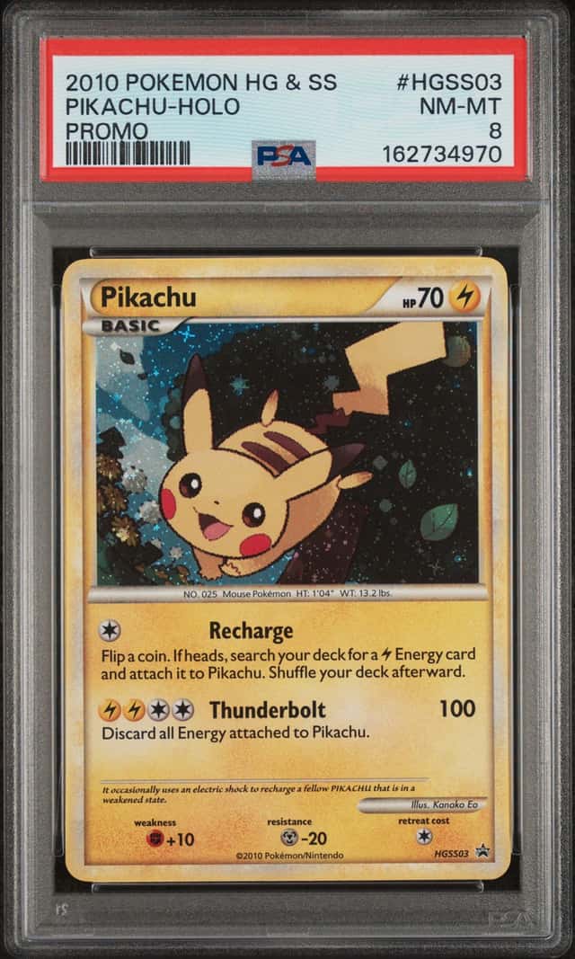 2010 Pokemon HeartGold & SoulSilver Pikachu Holo Promo #HGSS03 PSA 8