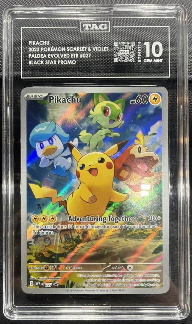 Pokémon Pikachu TCG Holo Black Star Promo SVP027 IR Tag Grade 10 Gem Mint