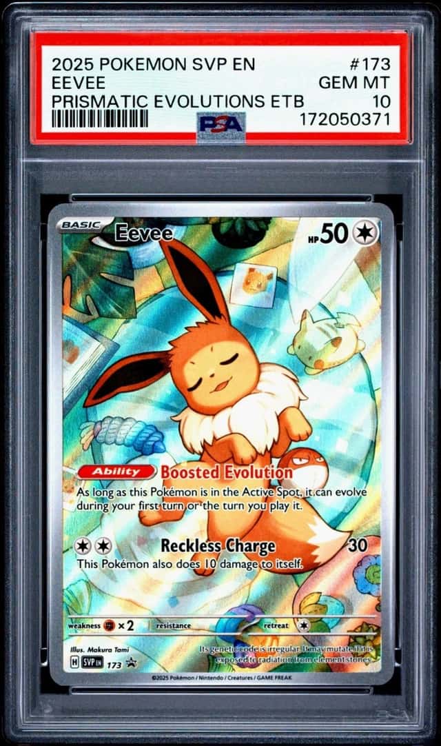 PSA 10 GEM MINT Eevee 173/SVP Black Star PROMO Prismatic Evolutions ETB Pokemon