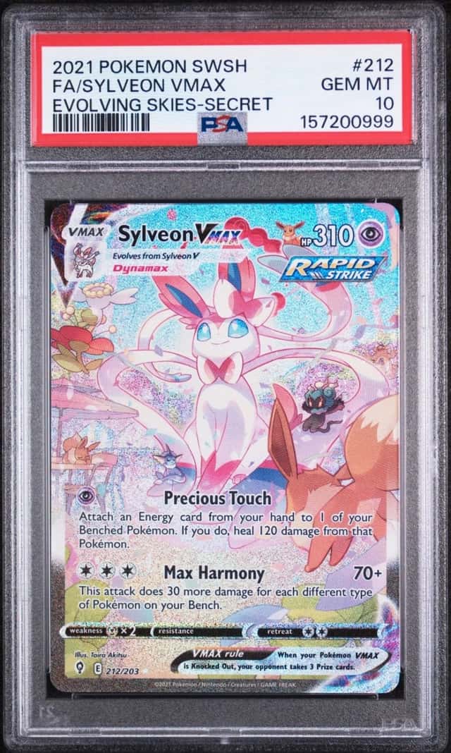 2021 POKEMON SWORD & SHIELD EVOLVING SKIES SECRET FULL ART/SYLVEON VMAX PSA 10