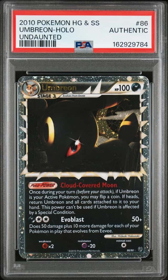 2010 POKEMON HEARTGOLD & SOULSILVER UNDAUNTED #86 UMBREON-HOLO PSA AUTHENTIC