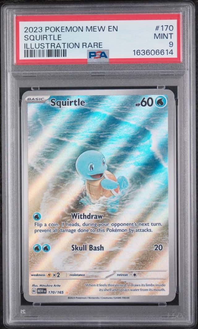 2023 POKEMON MEW EN-151 ILLUSTRATION RARE #170 SQUIRTLE PSA 9