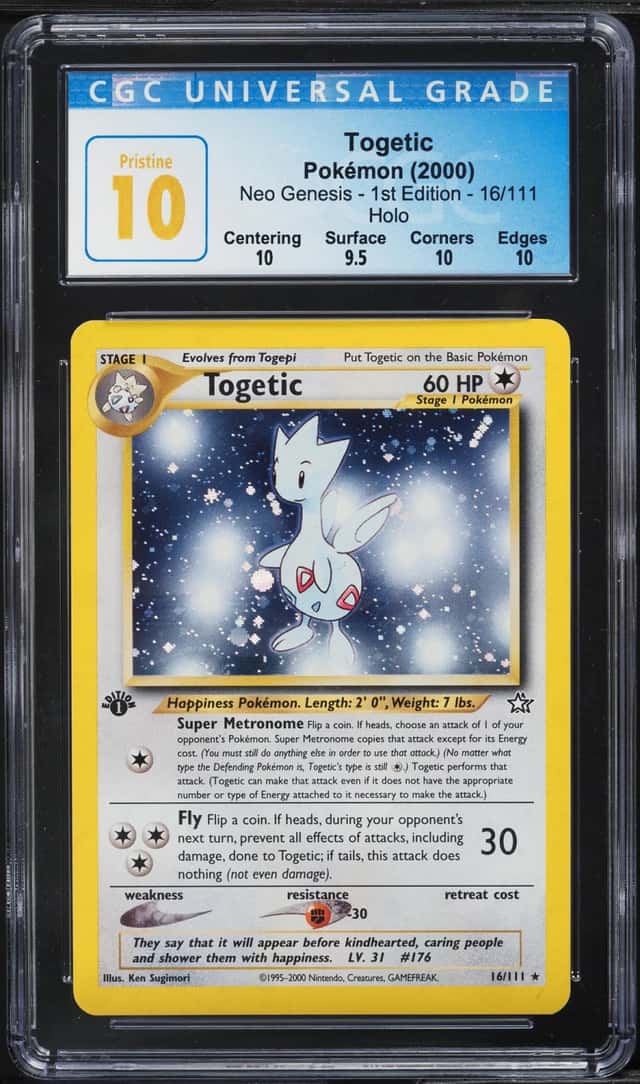 2000 Pokemon Neo Genesis 1st Edition Holo Togetic #16 CGC 10 PRISTINE
