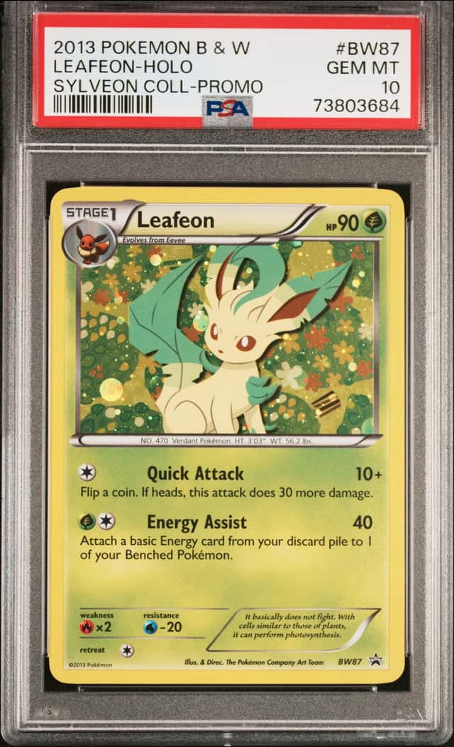 2013 Pokemon Black & White Promo Sylveon Collection Holo Leafeon #BW87 PSA 10 GEM MINT