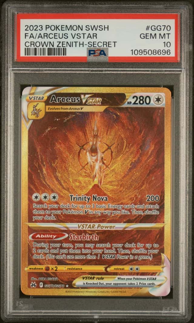 2023 Pokemon Sword & Shield Crown Zenith Gold Rare Arceus VSTAR #GG70 PSA 10 GEM MINT