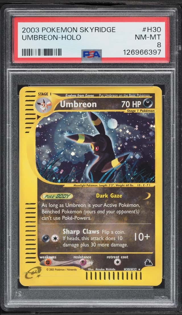 2003 Pokemon Skyridge Holo Umbreon #H30 PSA 8 NM-MT