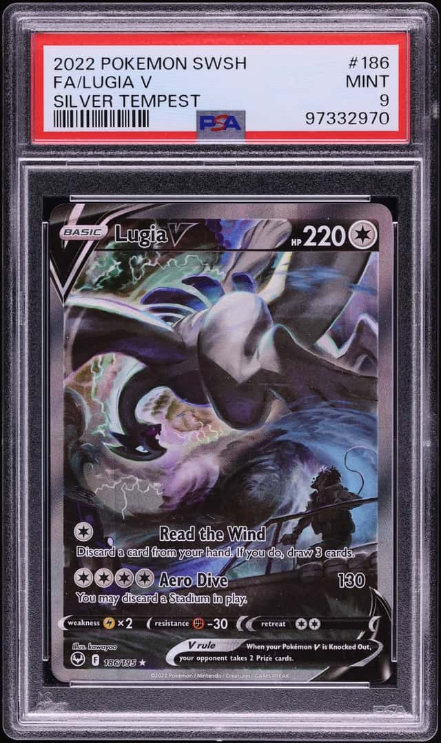 2022 Pokemon Sword & Shield Silver Tempest Alt Art Lugia V #186 PSA 9 MINT