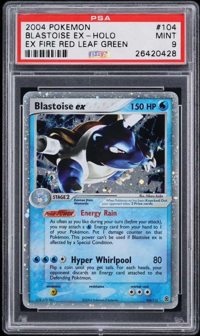 2004 Pokemon EX Fire Red & Leaf Green Holo Blastoise Ex #104 PSA 9 MINT