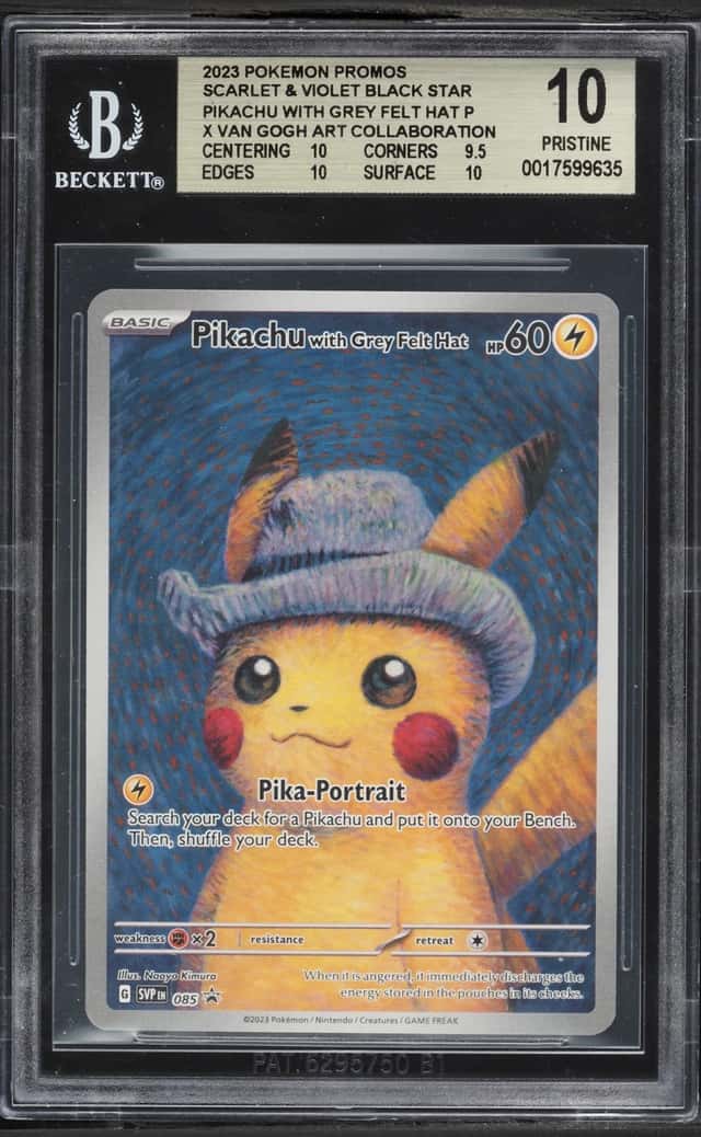 2023 Pokemon Scarlet & Violet Promo Van Gogh Full Art Pikachu With Grey Felt Hat BGS 10