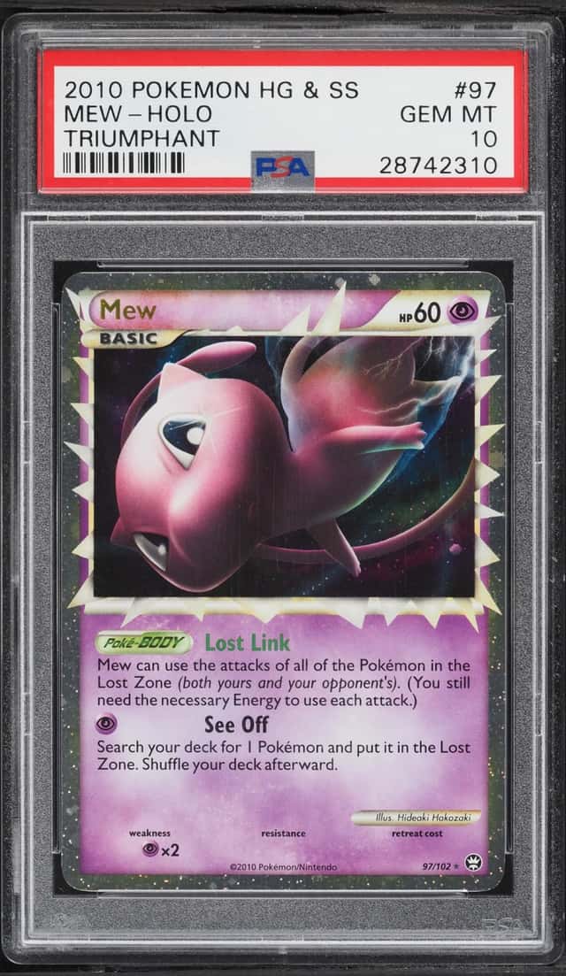 2010 Pokemon HeartGold & SoulSilver Triumphant Holo Mew #97 PSA 10 GEM MINT