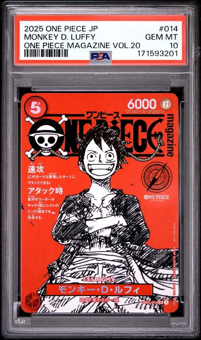 Monkey D. Luffy 014 One Piece Magazine Vol.20 One Piece Japanese PSA 10
