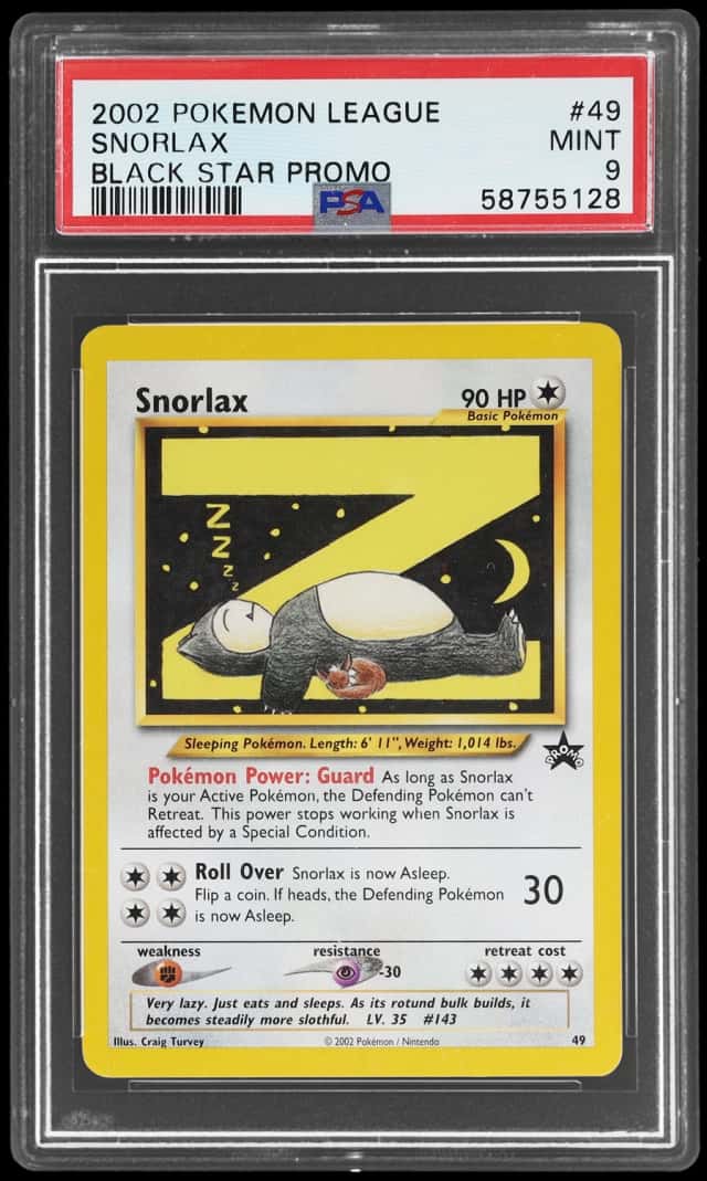 2002 Pokemon League Black Star Promo Snorlax #49