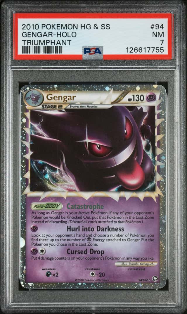 Pokémon Gengar TCG Prime HGSS Triumphant PSA 7